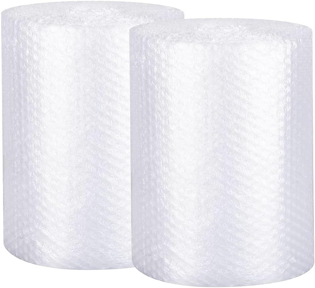 61etYR5b4iL._AC_SL1500_.jpg Bubble Cushioning Wrap Set – Small-Bubble Clear Film for Daily Packing and Item Protection - Image 1