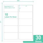 White Printable Label Stickers (2 × 4 inches, 30 sheets / 300 labels total) - Image 2
