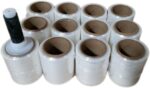 Handheld Stretch Wrap Rolls (5" x 1000', Portable Handle Included, 12-Pack) – Clear Film for Home Storage and Item Bundling - Image 2