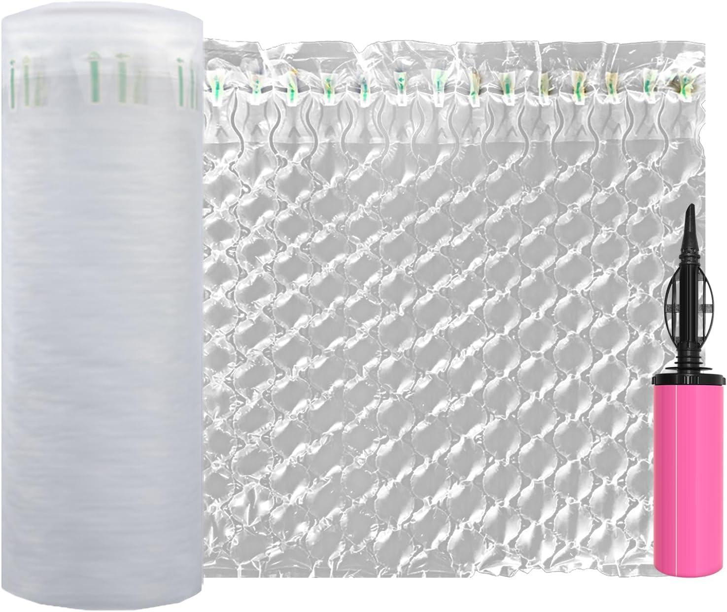 716S12quKzL._AC_SL1500_.jpg Inflatable Bubble Cushioning Roll (15.7" x 164') — For Shipping Protection of Bottled Goods and Fragile Items - Image 1