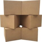 Heavy-Duty Large Corrugated Boxes (20×20×15 inches, Pack of 6) – Ideal for Packing, Shipping, and Storage