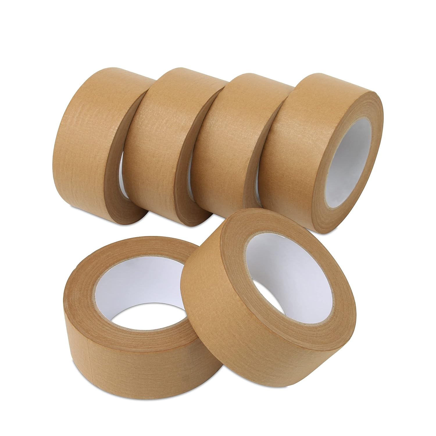 71rulGc1wKL._SL1500_.jpg Brown Kraft Paper Sealing Tape (2 inches x 55 yards, 7 mil thickness, 6-roll pack) - Image 1