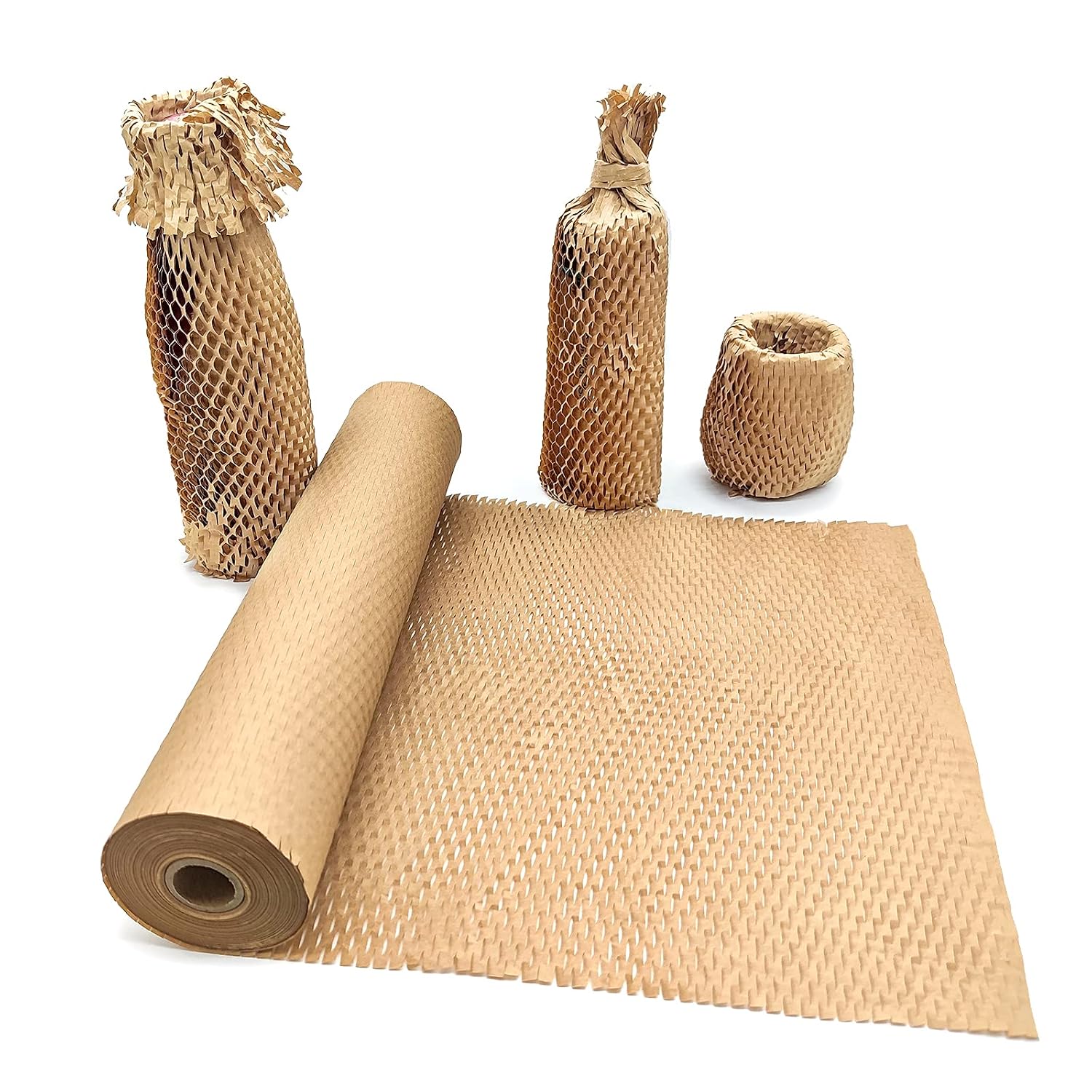 81HWasuqqML._SL1500_.jpg Honeycomb Cushioning Wrap (15 in x 131 ft) – Paper-based cushioning roll for void fill and item wrapping - Image 1